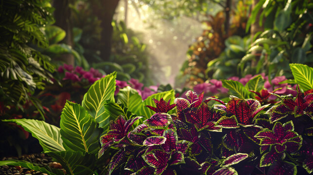images featuring a symphony of Coleus varieties with artistic foliage.