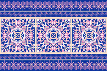 Ethnic pixel seamless pattern, traditional geometric Seamless Pattern, Seamless Digital Papers Design for background, illustration, texture, fabric, wallpaper, clothing, carpet, batik, embroidery
