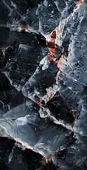 Dark Marble Surface with Bold Red Veining for Dramatic Backdrops