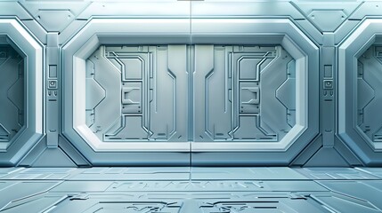 Scifi design external side walls panels abstract. clean calm color. Futuristic background 