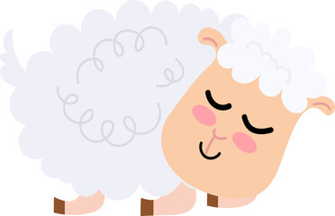 cute sleeping sheep cartoon illustration