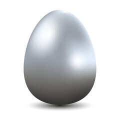 3D silver egg . Isolated vector illustration