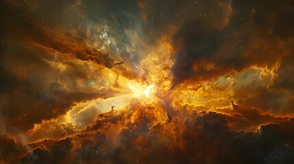Cosmic Firestorm in the Carina Nebula Ai generated - obrazy, fototapety, plakaty