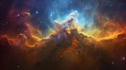 Spectacular Star Formation in Nebula Landscape Ai generated