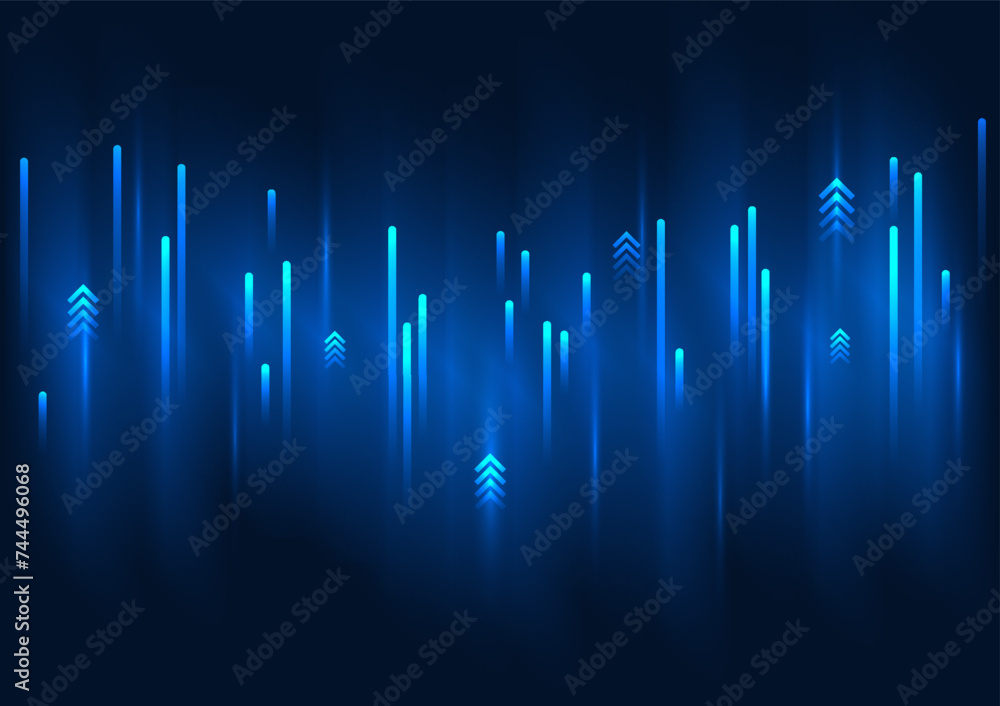Poster big data technology background, rising data lines it represents the transmission of a huge amount of