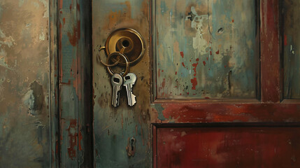 Keys and door.