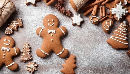 Christmas gingerbread. Baking background.