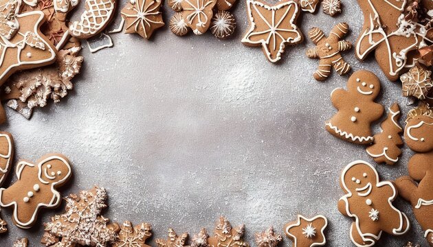 Christmas gingerbread. Baking background.