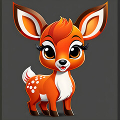 Captivating Fawns: Exploring the Charming Expressions of Adorable Baby Deer.(Generative AI)