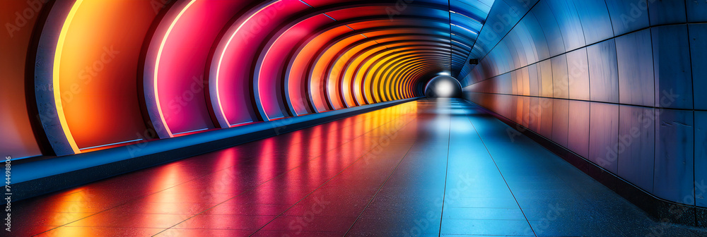 Poster a modern spectacle of light and color, where neon and darkness blend to create an urban canvas of fu