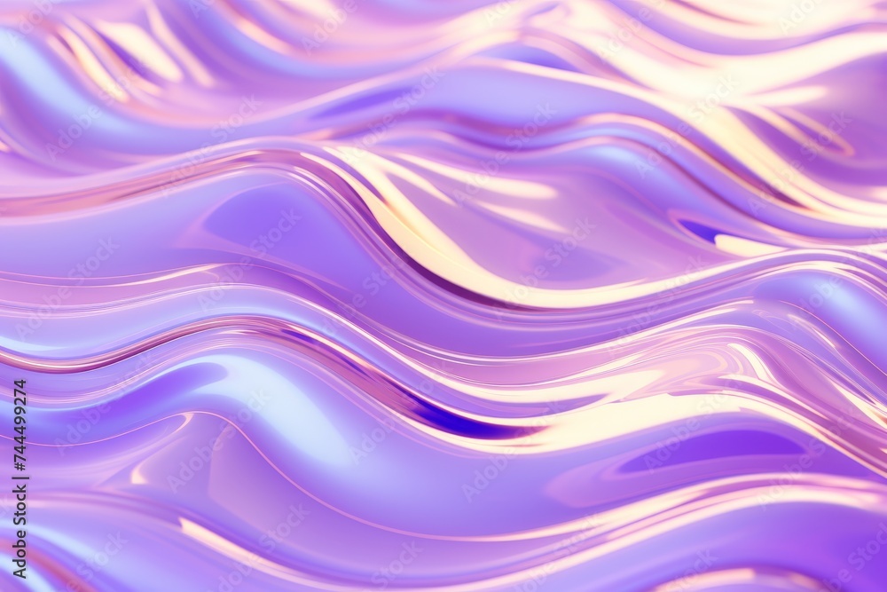 Poster vivid abstract geometric shape with mesmerizing metallic holographic colors and dynamic design