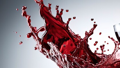 red wine splash isolated on white - obrazy, fototapety, plakaty