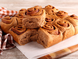baked yeast chocolate cinnamon swirl buns