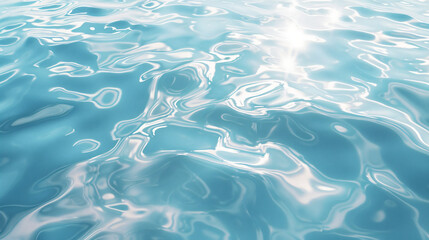 Light blue swimming pool rippled water.