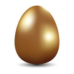 3D  Easter golden egg. Isolated vector illustration