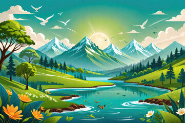 Fototapeta na wymiar Earth day concept background, World environment day.