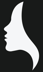 Silhouette of woman face side view. Woman beauty concept background