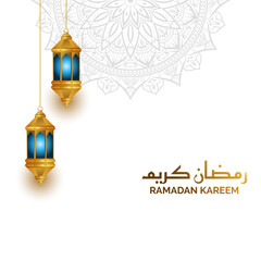 golden blue ramadan or ramadhan 3d islamic lantern lamp design