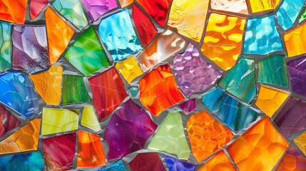 color full Multicolored stained glass with an irregular pattern