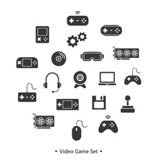 Video games icon set. Flat illustration. White background. 