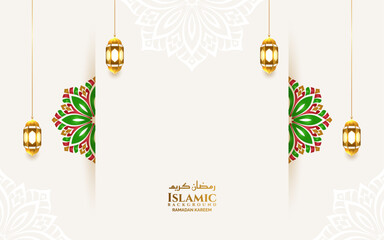 luxury modern ornament islamic ramadan eid background banner with lantern 