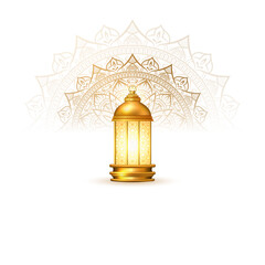 luxury golden  ramadan or ramadhan lit up  islamic lantern lamp design