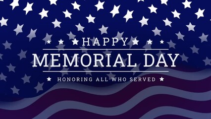 Happy Memorial Day Patriotic American Flag Animation Background