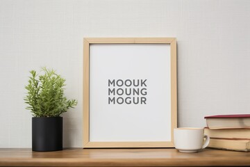 Stylish modern living room with empty frame mockup for interior design inspiration