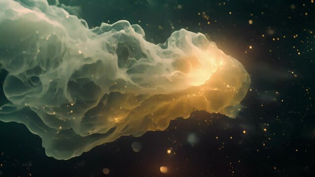 A jellylike substance suspended in space constantly shifting and quivering with its elastic nature.