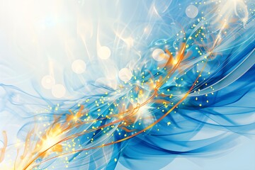 Abstract background design images wallpaper ai generated with blue and golden glitter
