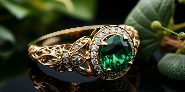 Stylish emerald ring with a vintage touch designed for elegance and sophistication. Concept Jewelry Design, Vintage Aesthetic, Emerald Gemstone, Elegant Style, Sophisticated Accessories