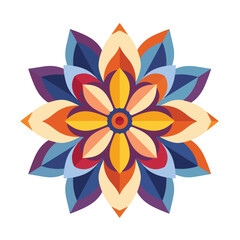 Flat design abstract geometric flower iconector il