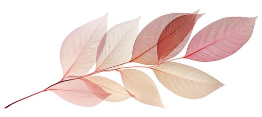 transparent leaves isolated on white