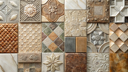 many different tiles, texture background