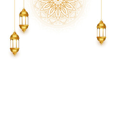 luxury 3d lamp islamic ramadan eid background banner with lantern 