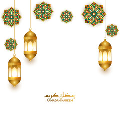 shiny golden ramadan or ramadhan 3d islamic lantern lamp design