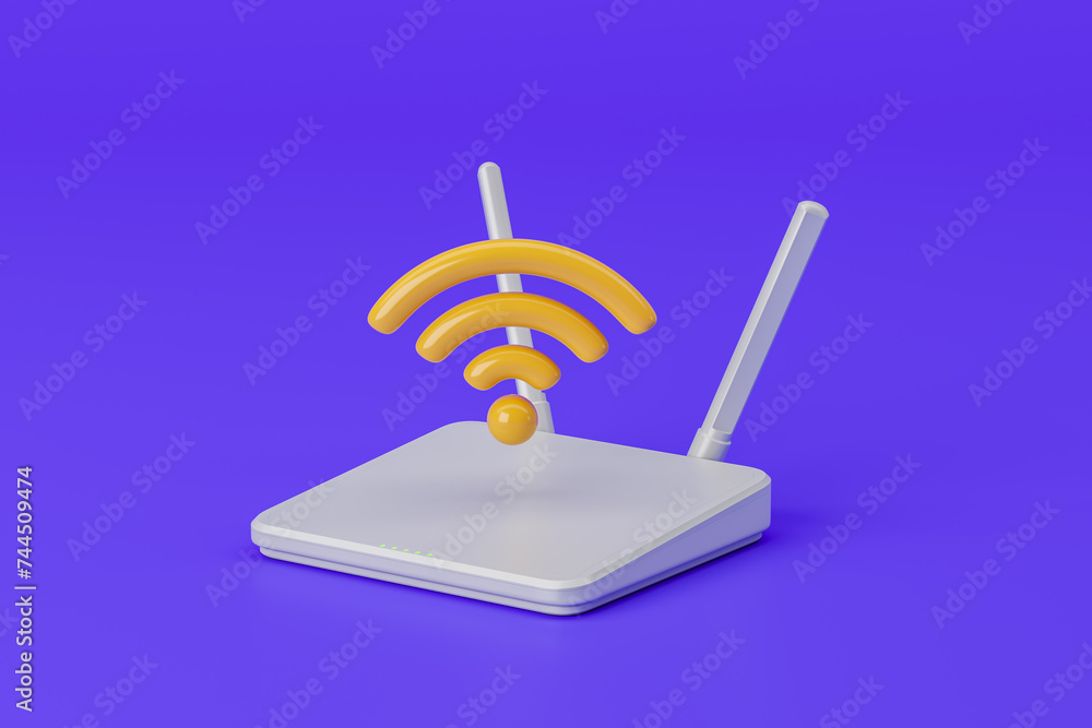 Aufkleber wifi router with two antenna, internet signal and connection