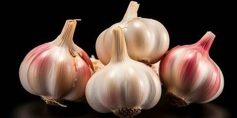Fresh garlic clove with shadow isolated on white for food themes. Concept Food Photography, Garlic Clove, White Background, Shadows, Isolated