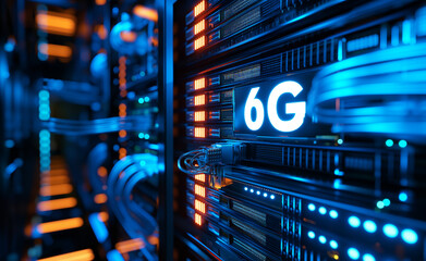 5G Illumination: Unveiling Next-Gen Wireless Technology. Next-Gen Wireless Technology on High-Tech Server Canvas. 
