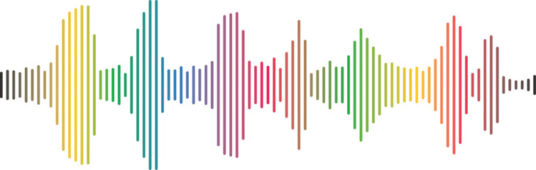 Sound waves collection. High frequency radio wave. Music equalizer. Interference voice recording. Sound wave set. Sound waves, Equalizer, Audio waves, Radio signal. Podcast Equalizer template. Vector 