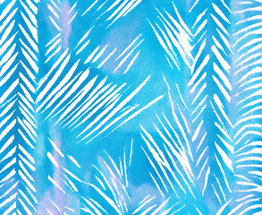 Abstract watercolour grunge  design on a gradient background in turquoise color