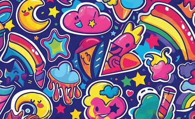 Retro Vibe: Groovy Cartoon Stickers
