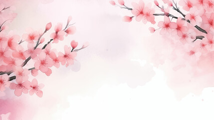 Yellow flowers watercolor painting on white background. Generated with AI.