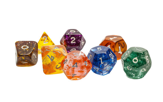Probability Dice Set for Gaming Enthusiasts On Transparent Background.