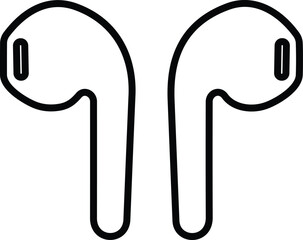 Hand Free line icon. Headphone wireless earphone outline symbol. Headset silhouette. Handfree.