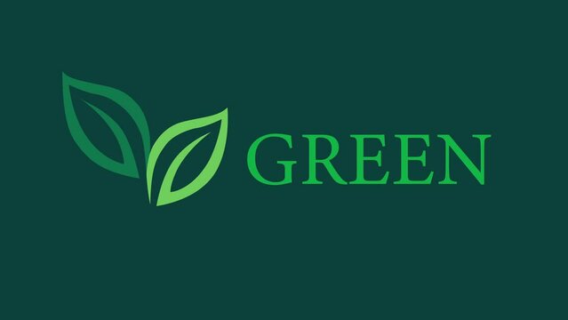 green eco sign logo motion on green background