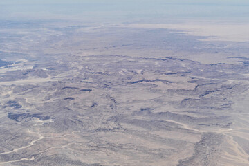 Aerial view of desert landscape in Northern Egypt
