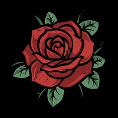 Red Rose Flower Vector Logo
