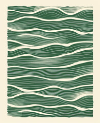 pattern with waves green and beige