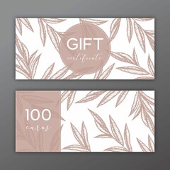 Gift Voucher Template With Hand Drawn Illustrations